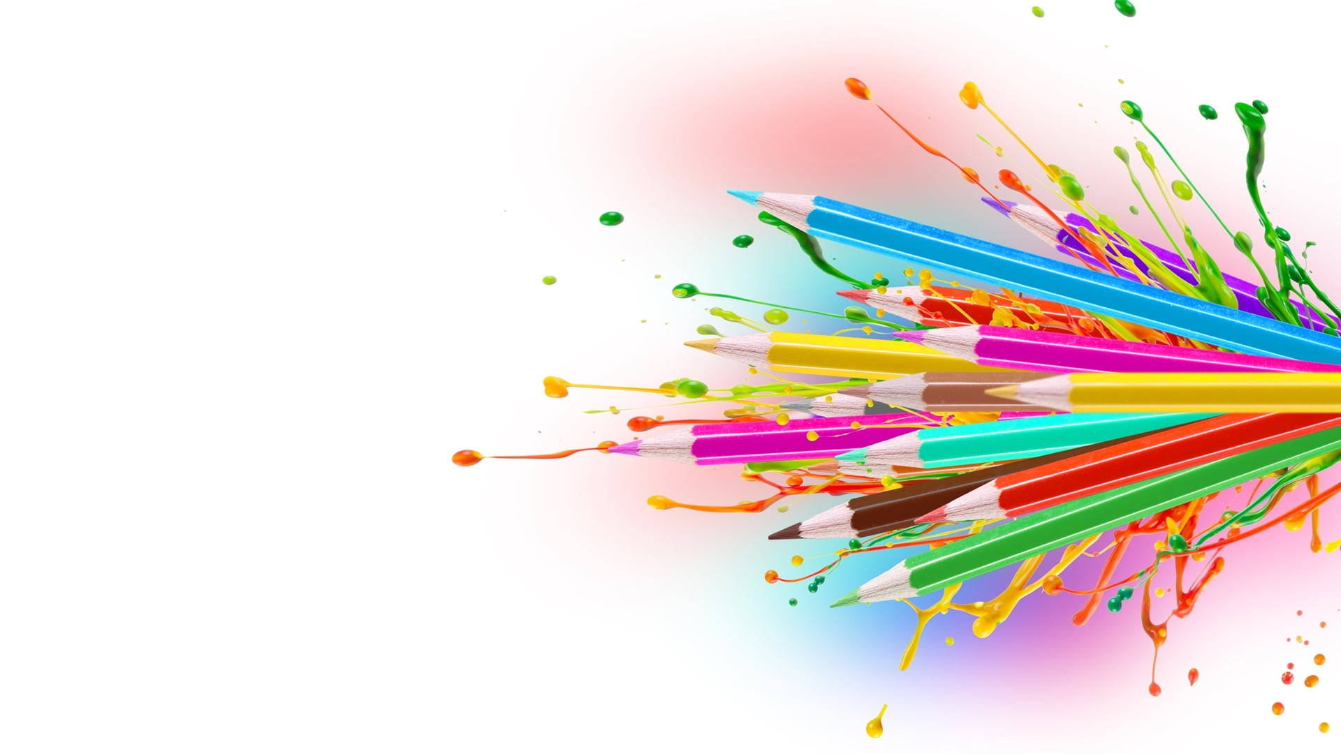 Coloring Pencils Splatter Paint Background