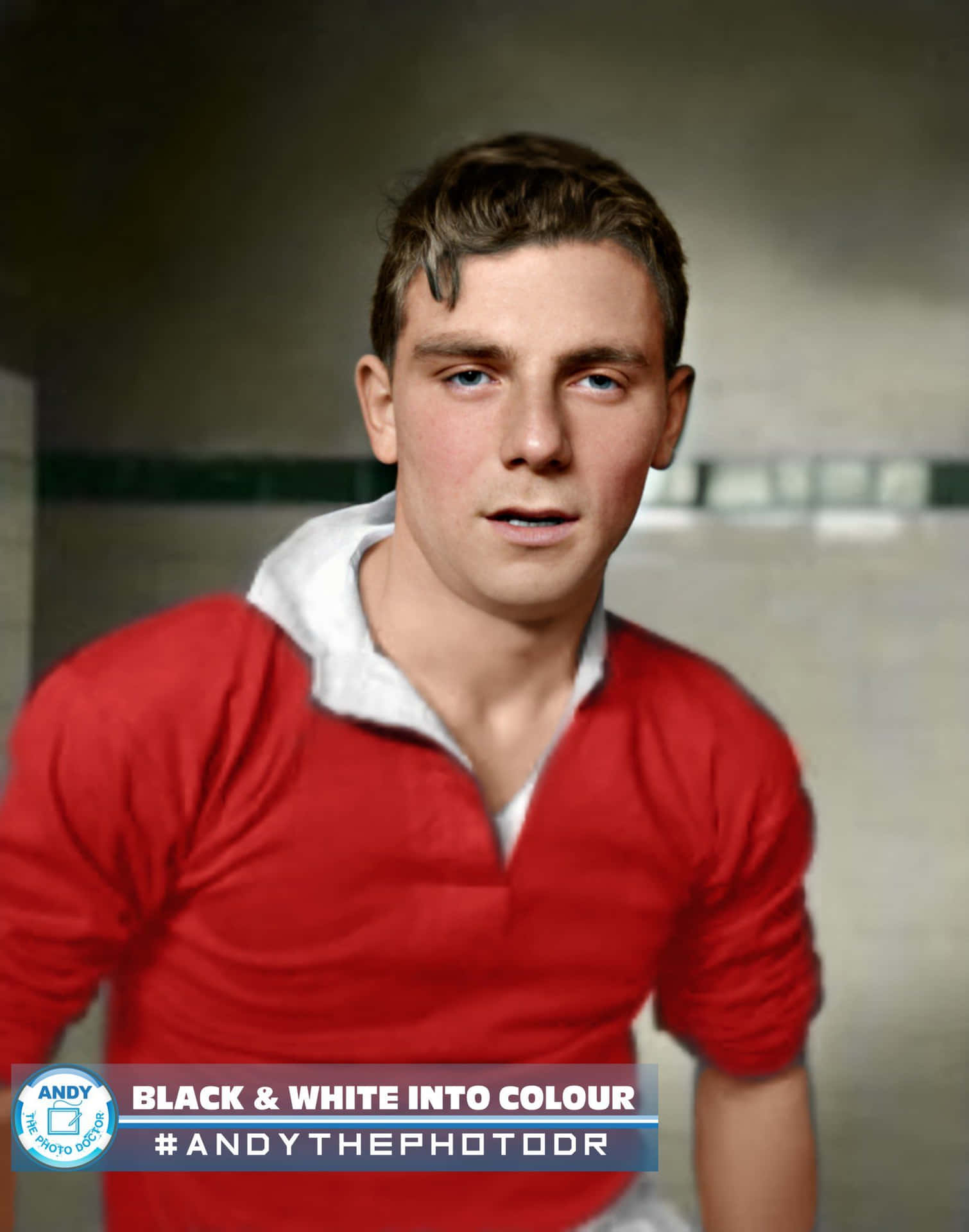 Colorized Busby Babe Duncan Edwards Background
