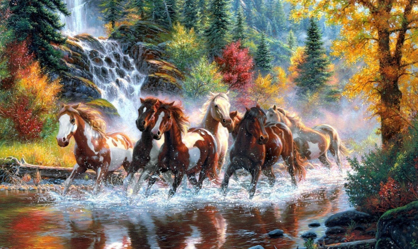 Colors Seven Horses Background
