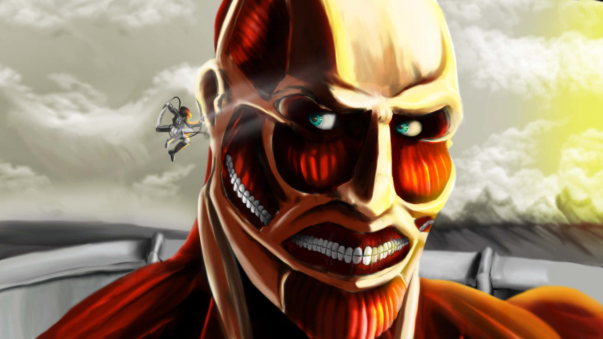 Colossal Titan Being Attacked Background
