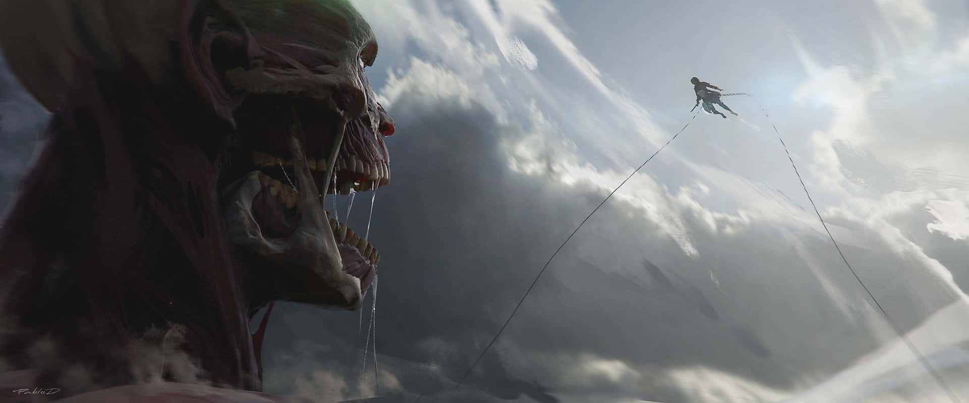Colossal Titan Vs Eren Yeager Background