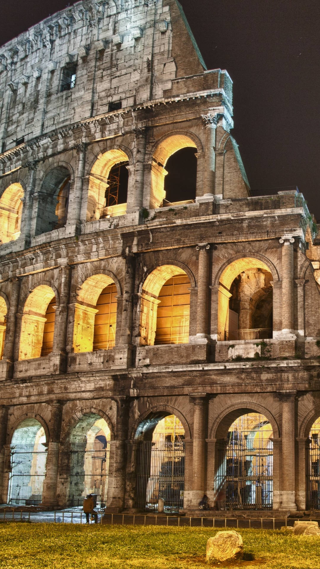 Colosseum At Night Phone Background