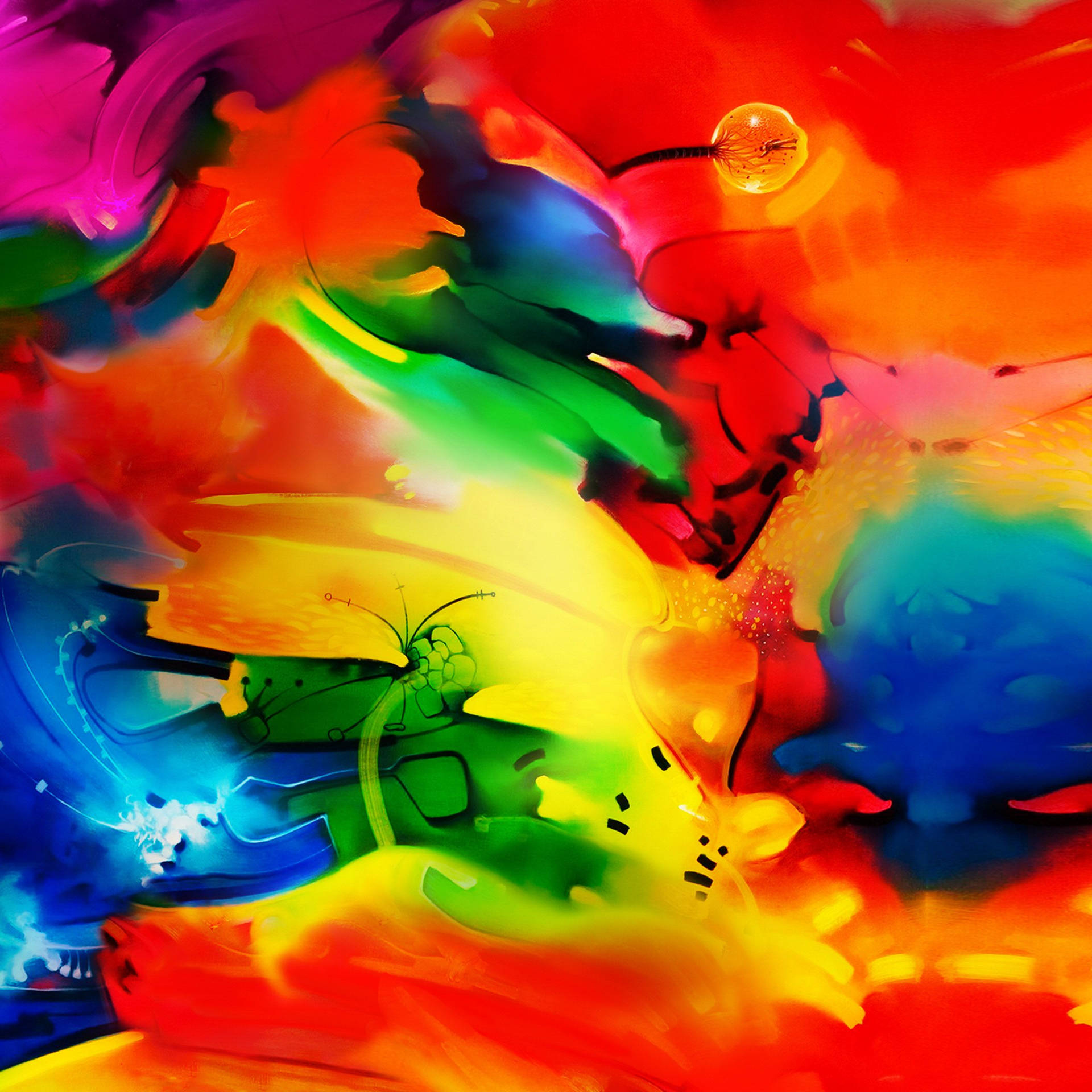 Colourful Abstract Painting Samsung Galaxy Tablet Background