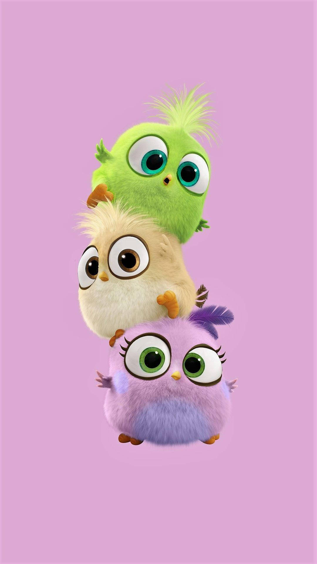 Colourful Hatchlings Cartoon Phone Background