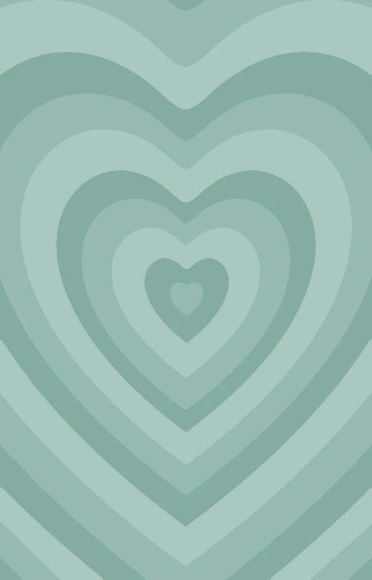 Colourful Whimsical Mint Green Hearts