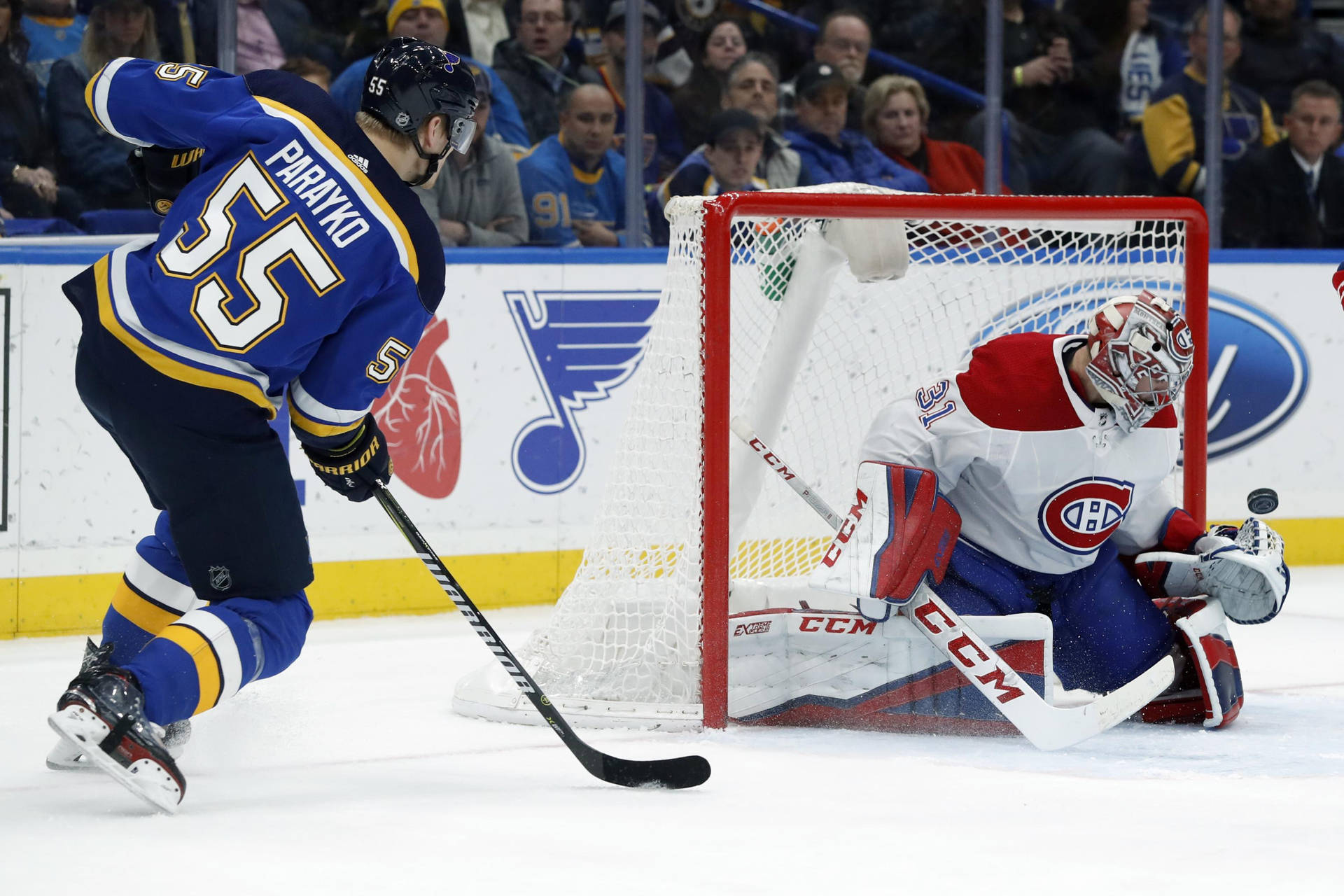 Colton Parayko Attempting To Score Background