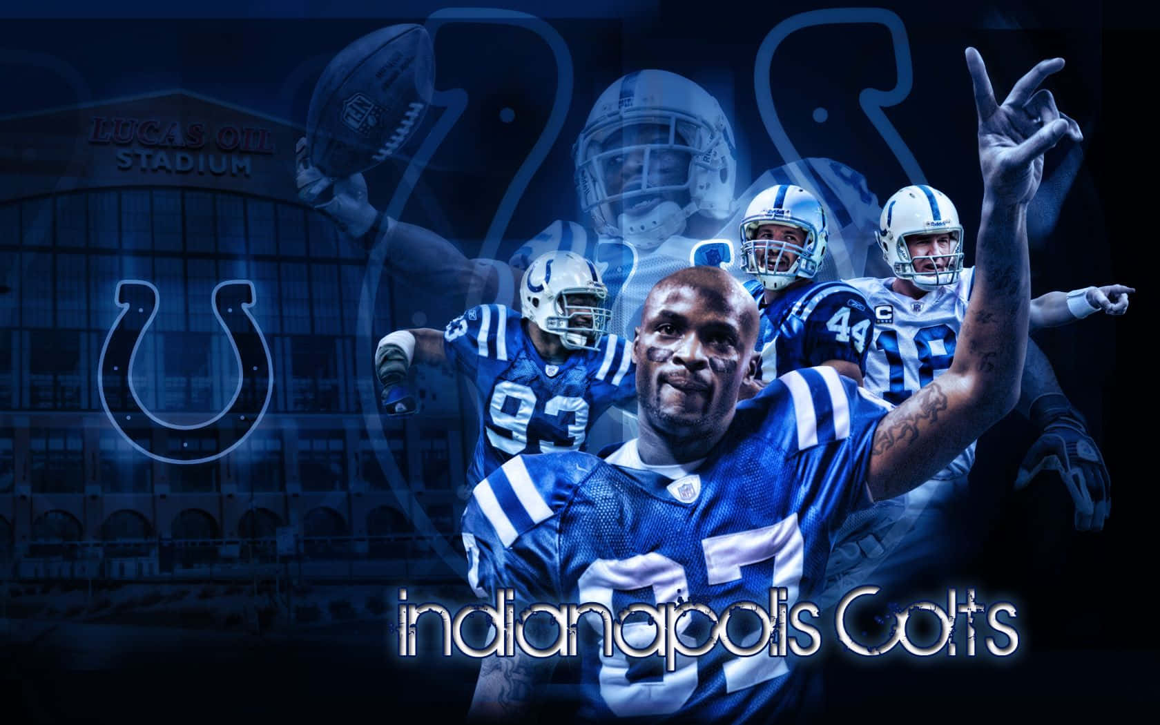 Colts Players Wayne With Johnson, Franklin And Manning Background