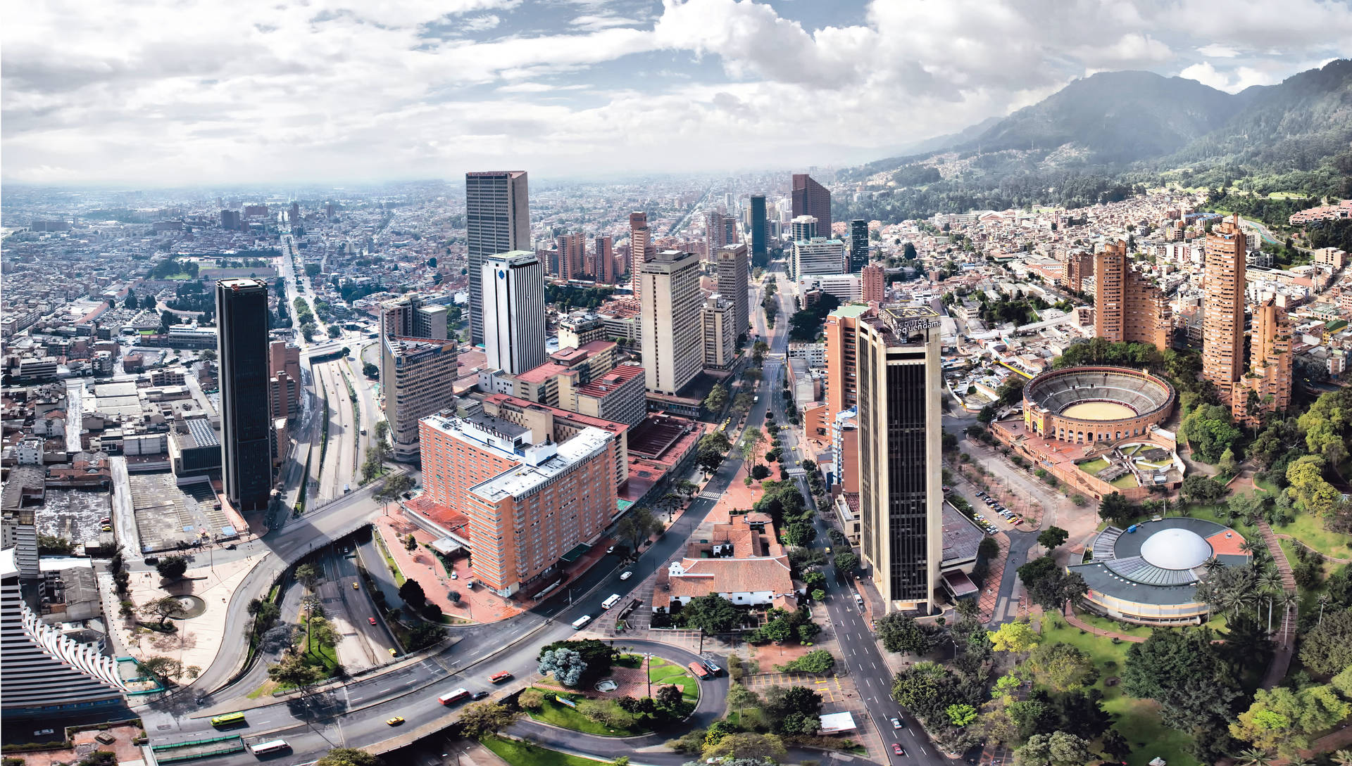Columbia Bogota On Cloudy Day Background