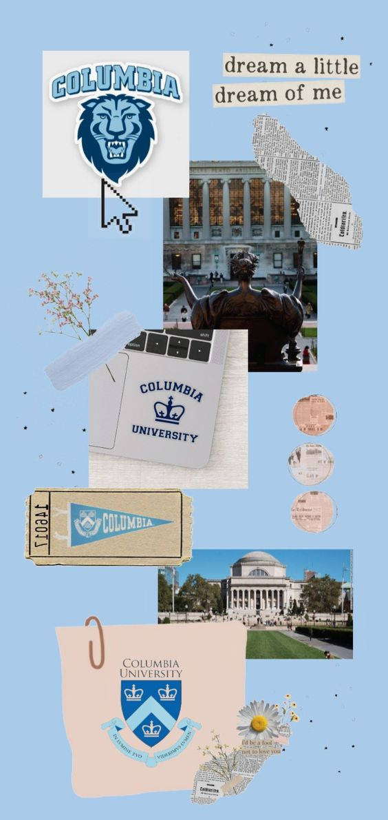 Columbia University Aesthetic Art Collage Background