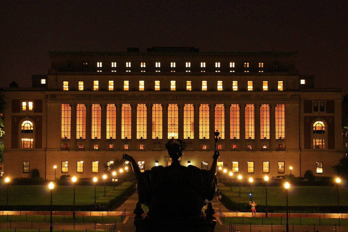 Columbia University Butler Library Lights Background