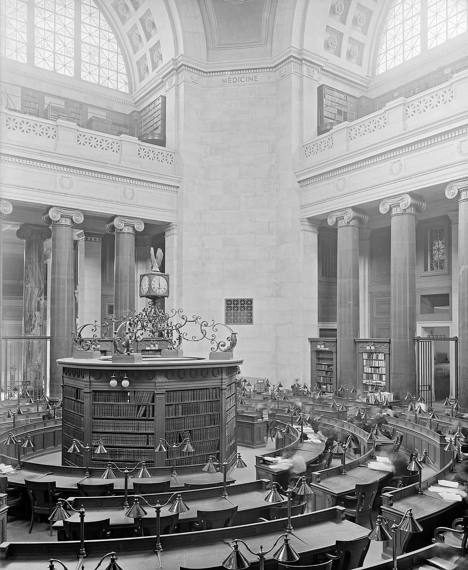 Columbia University Library Black And White Background