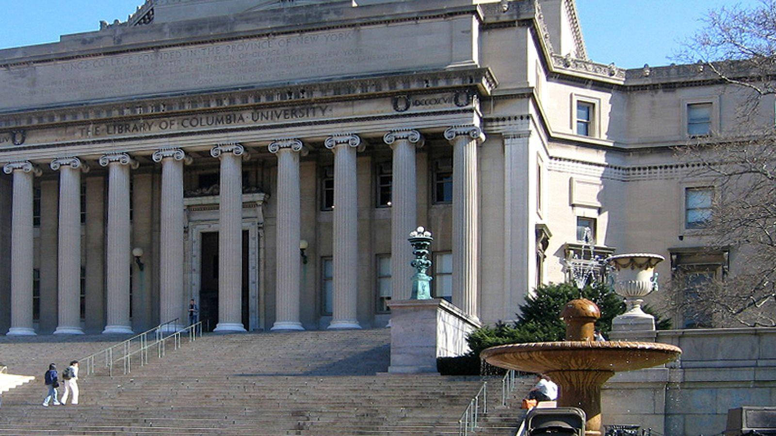 Columbia University Library Fountain Background