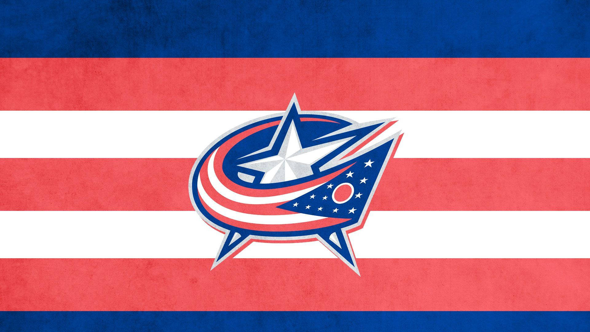 Columbus Blue Jackets Hockey Team On Striped Background Background