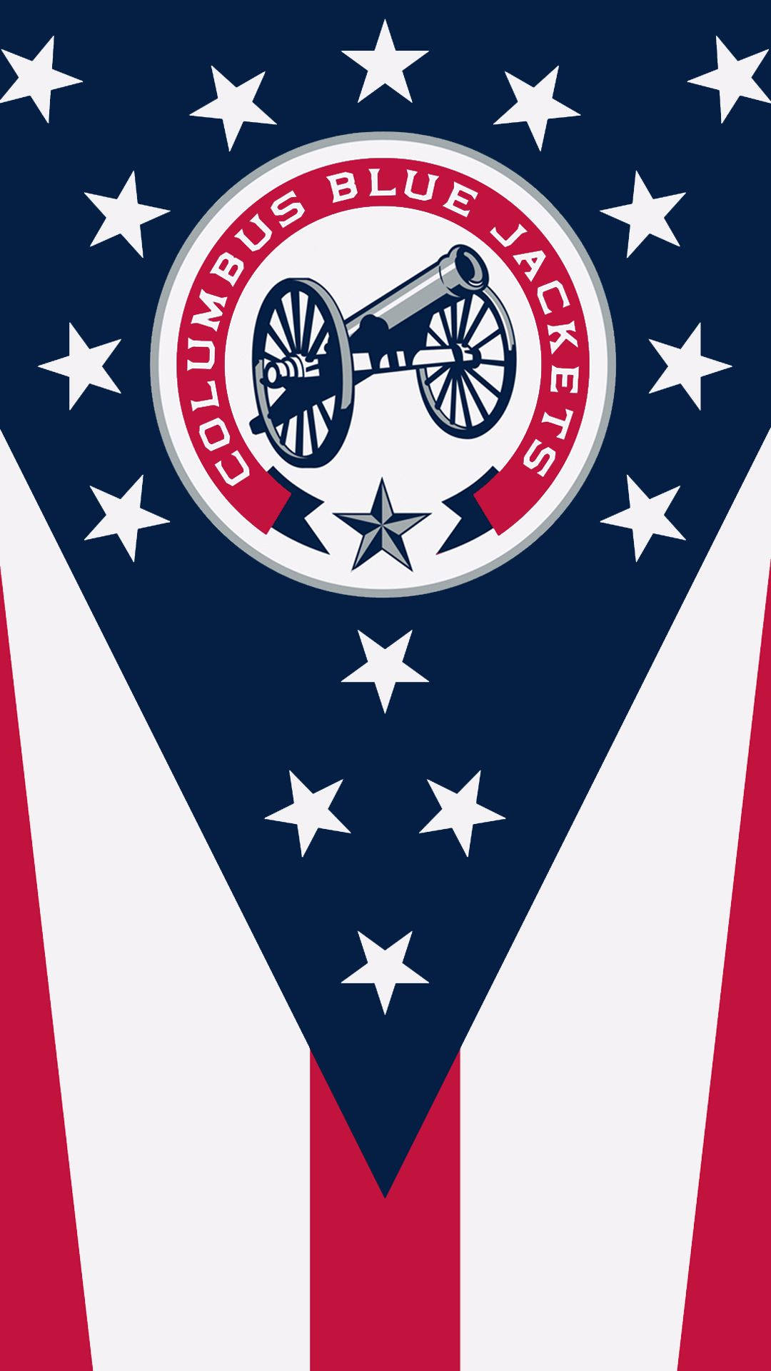Columbus Blue Jackets Logo With American Flag Background