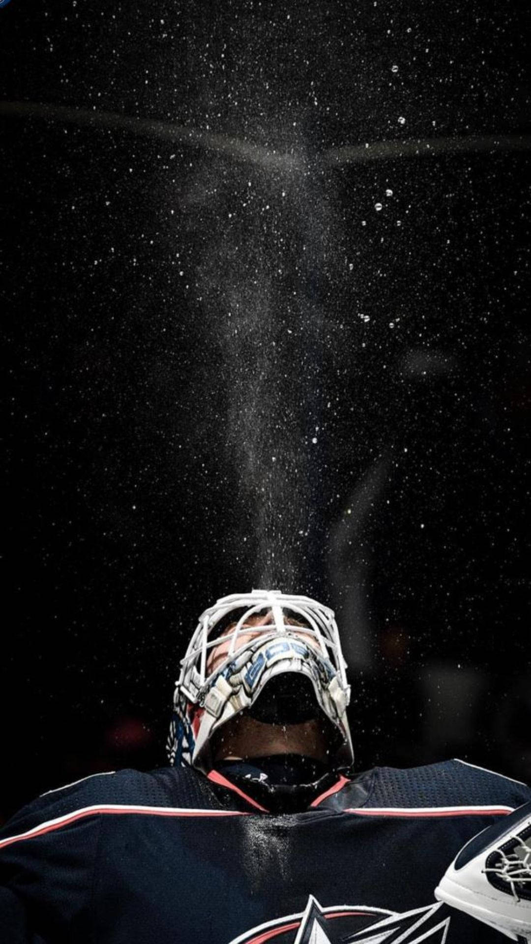 Columbus Blue Jackets Player Looking Up Background