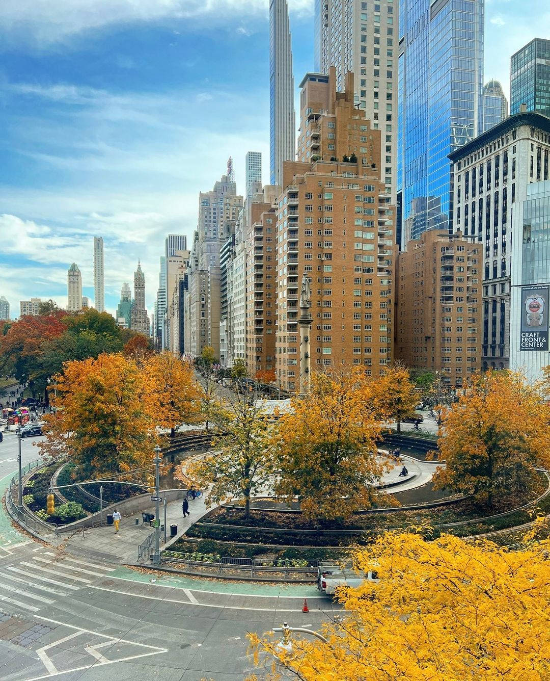 Columbus Circle During Spring Background