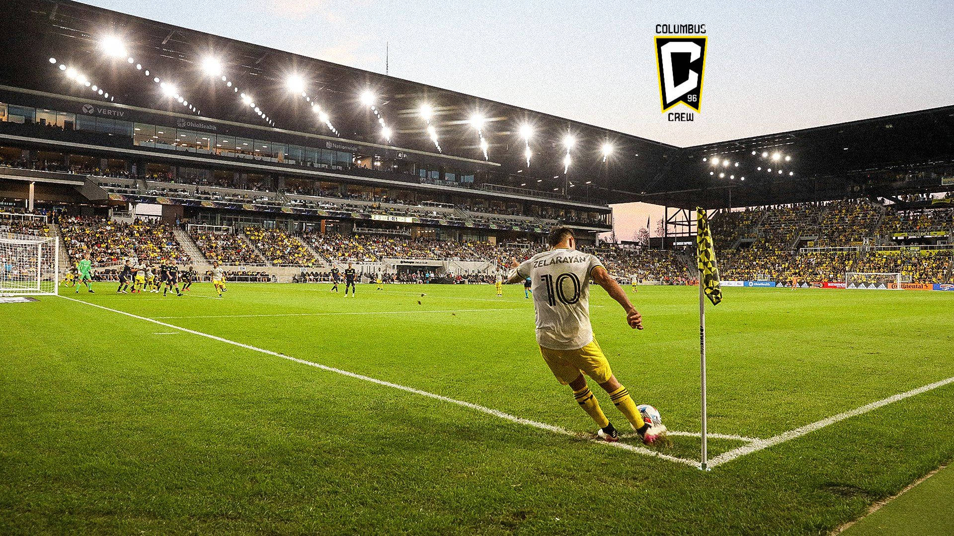 Columbus Crew Playing Soccer Background