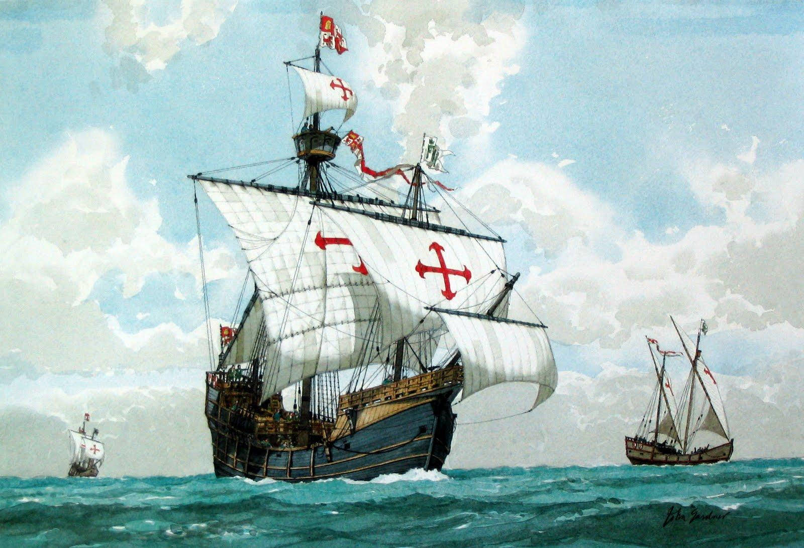 Columbus Day Exploration Ship Background