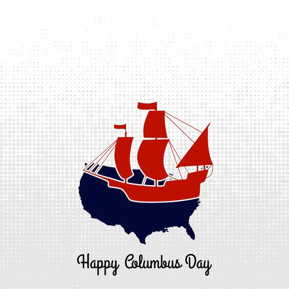 Columbus Day Red Boat America Background