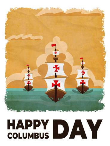 Columbus Day Red Cross Boats Background