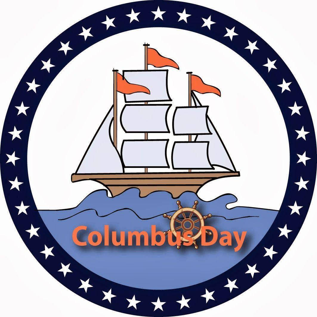 Columbus Day Ship Logo Background