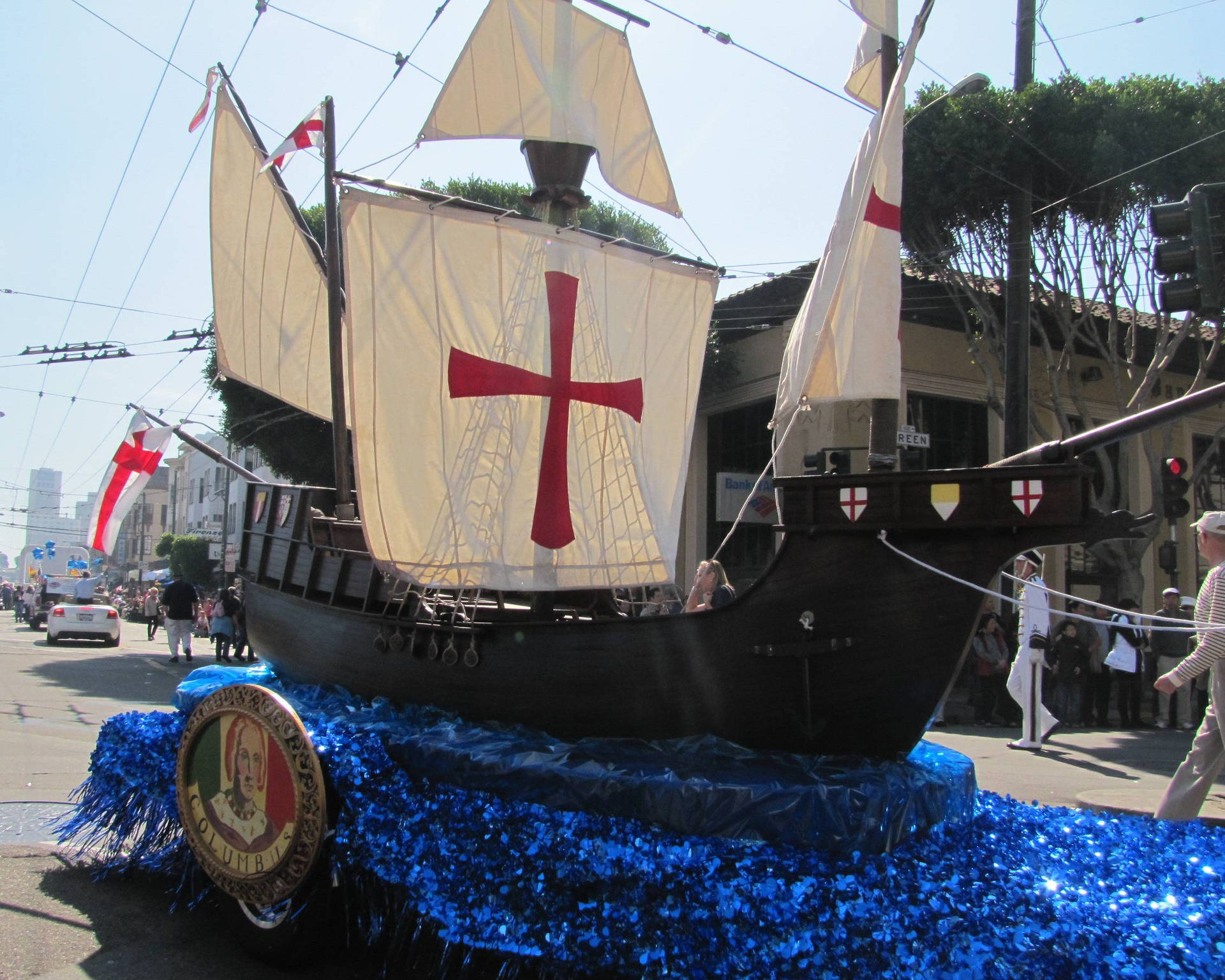 Columbus Day Ship Parade Background
