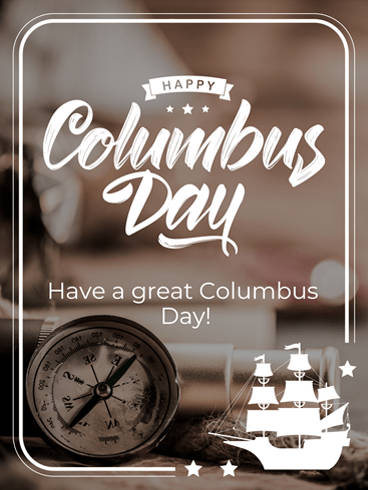Columbus Day Vintage Compass Background