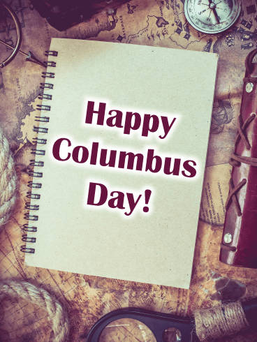 Columbus Day Vintage Notebook Background