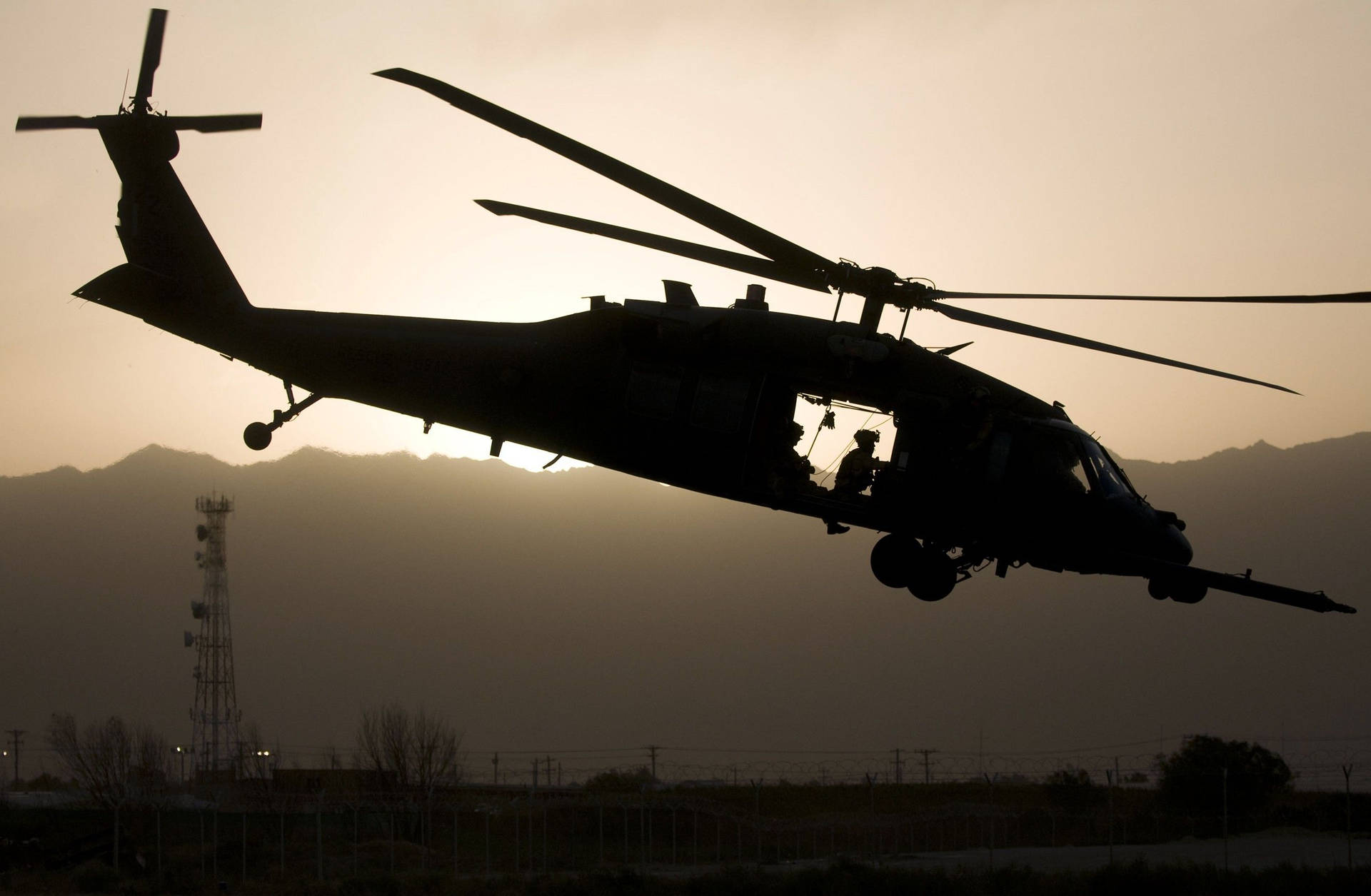 Combat First Aid Black Hawk Helicopter Background