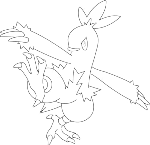 Combusken Drawing Outline Background