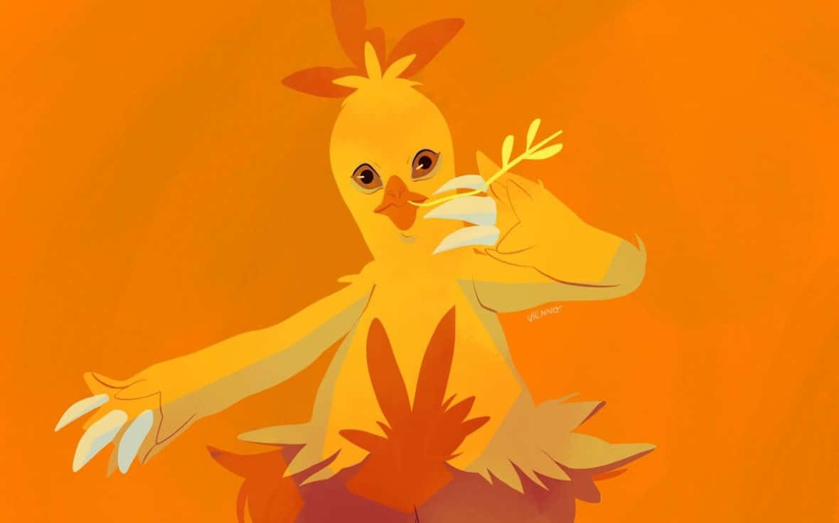 Combusken Holding Leaf Background