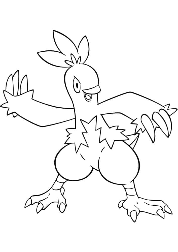 Combusken Outline Powerful Background
