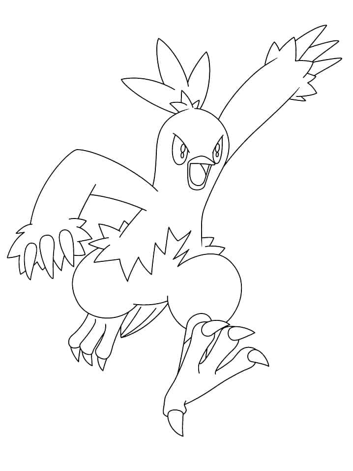 Combusken Running Outline Background