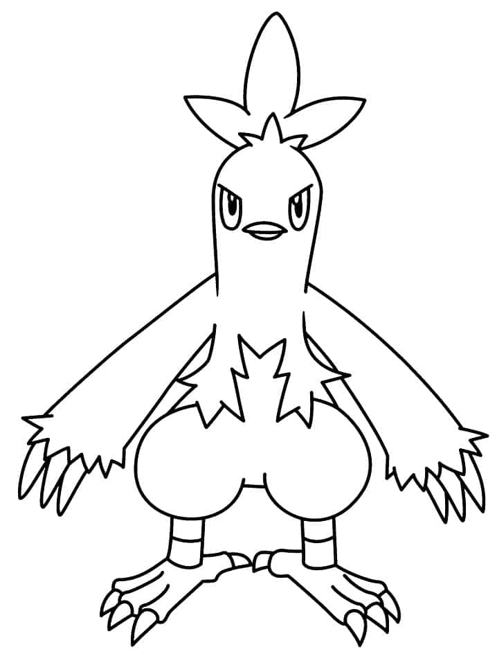 Combusken Standing Outline Background