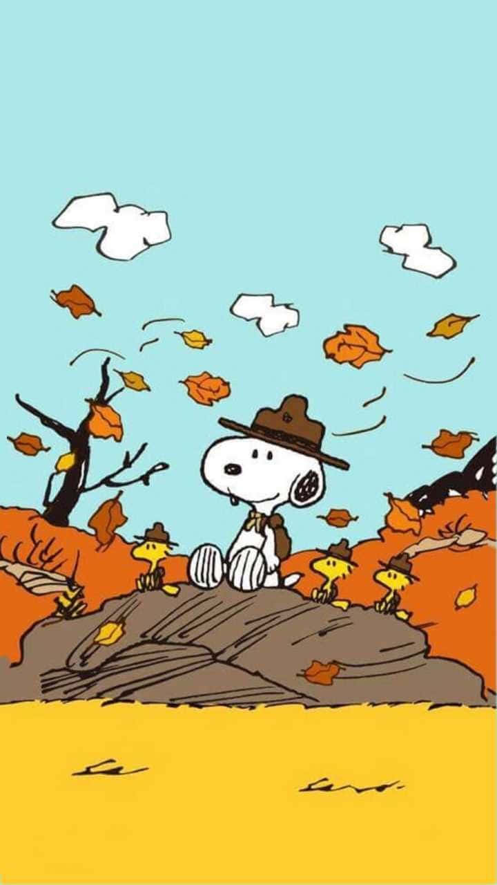 Come Enjoy The Colors Of Autumn With Snoopy Background