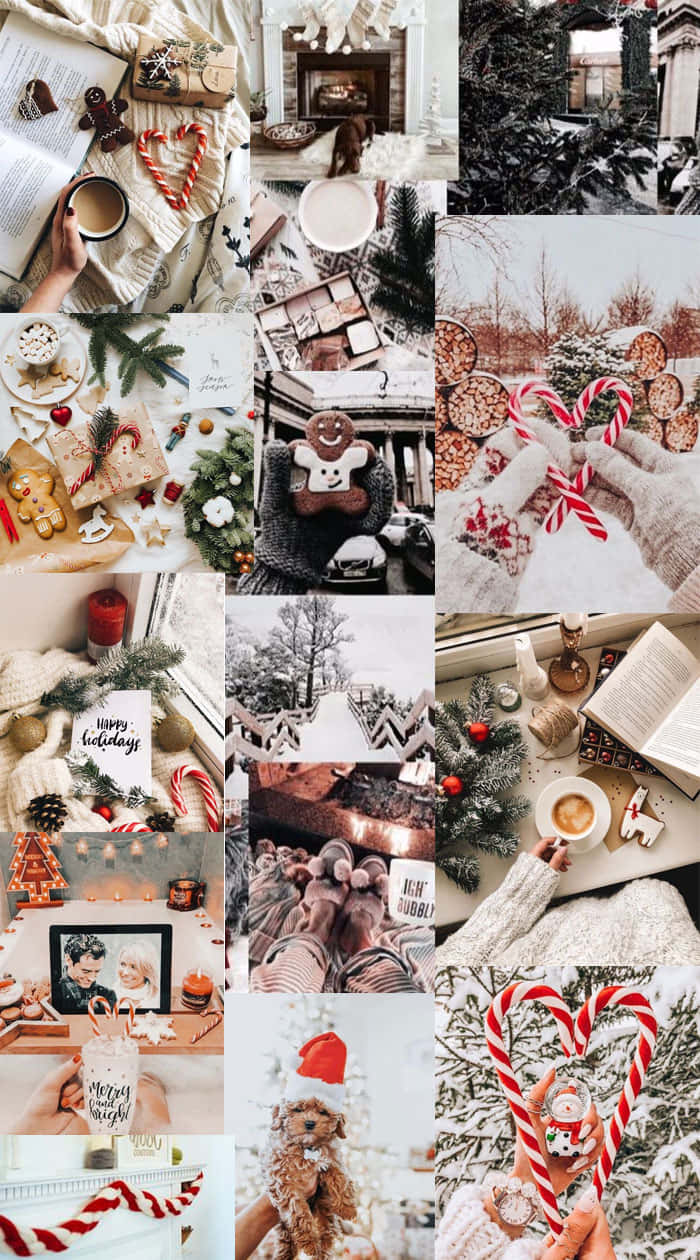 Come Enjoy The Winter Vibes In This Cozy Aesthetically Pleasing Collage Background