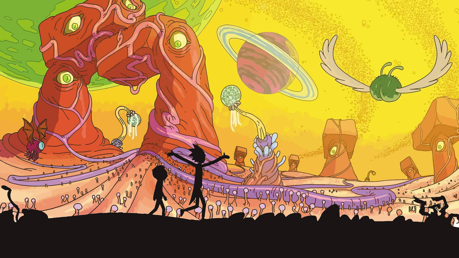 Come Visit The Interdimensional World Of Rick And Morty Background