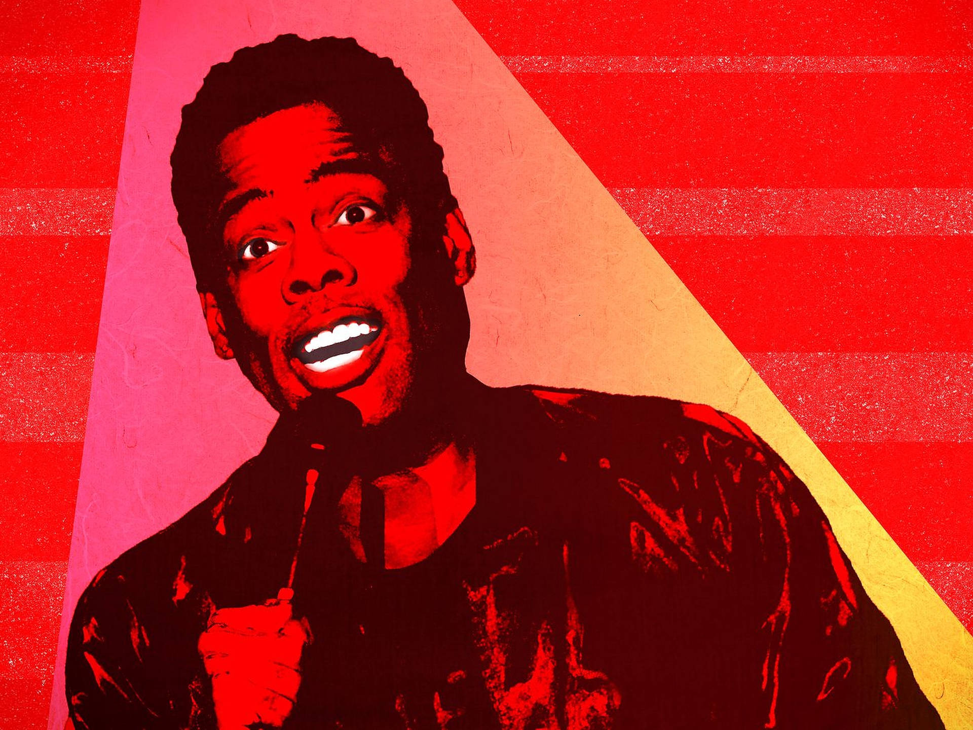 Comedian Chris Rock In A Red Poster Background