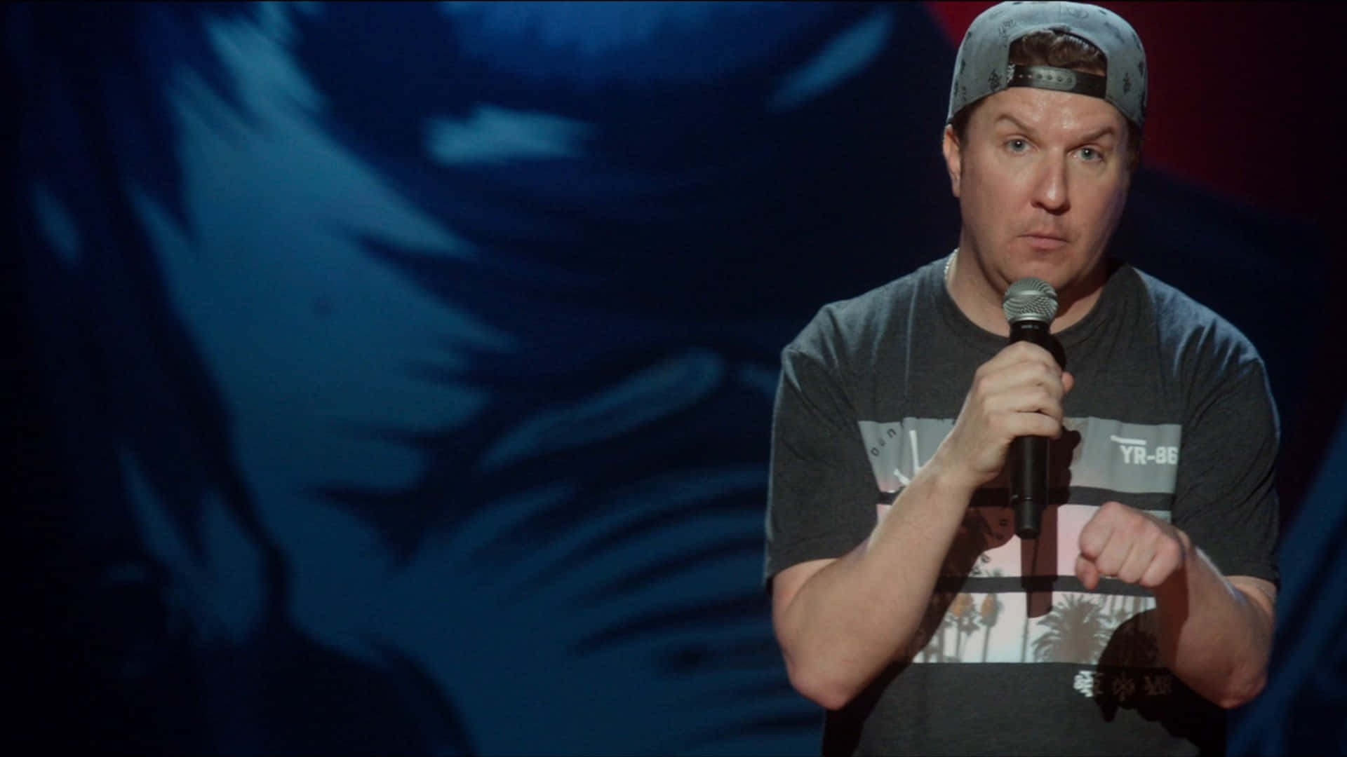 Comedian Nick Swardson In Candid Portrait Background