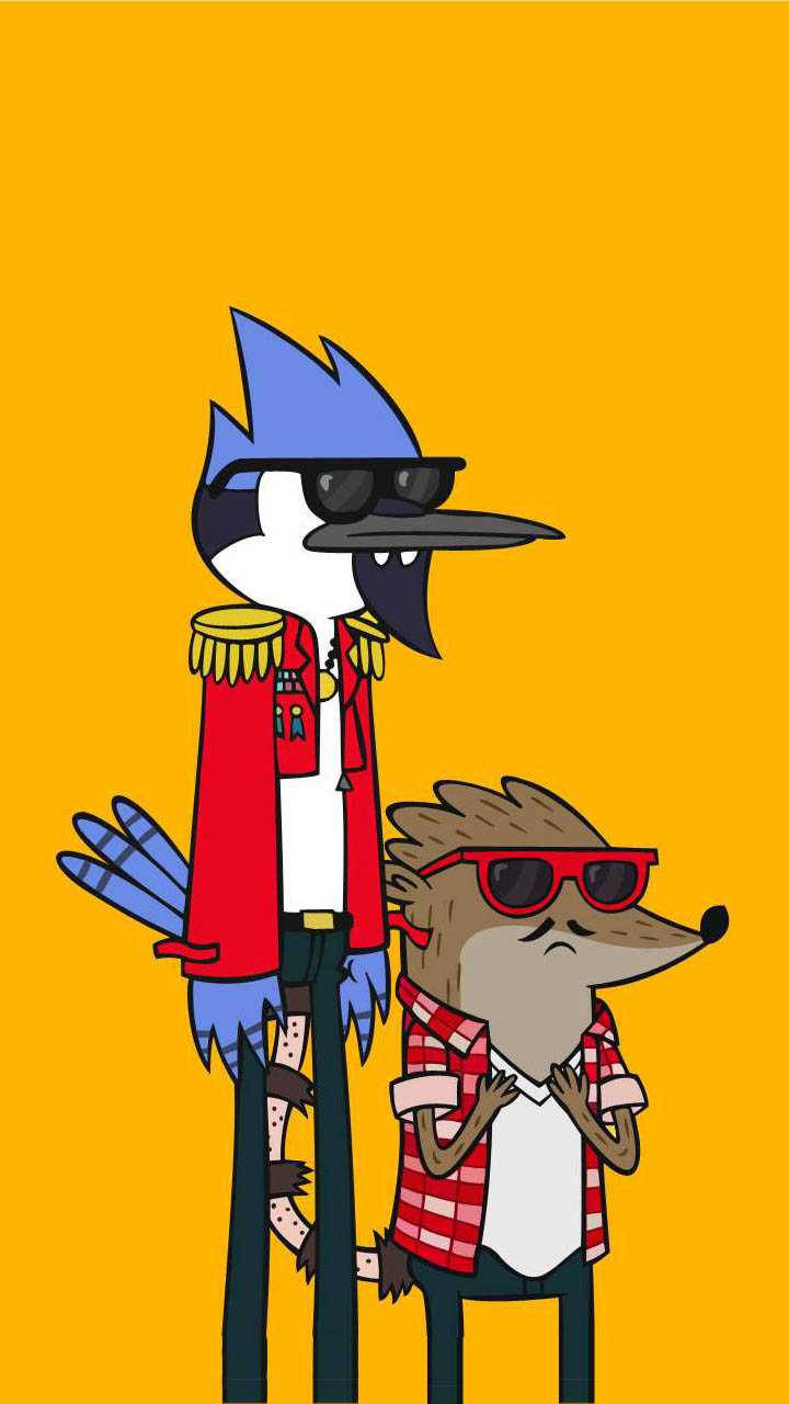 Comedic Duo Mordecai And Rigby Background