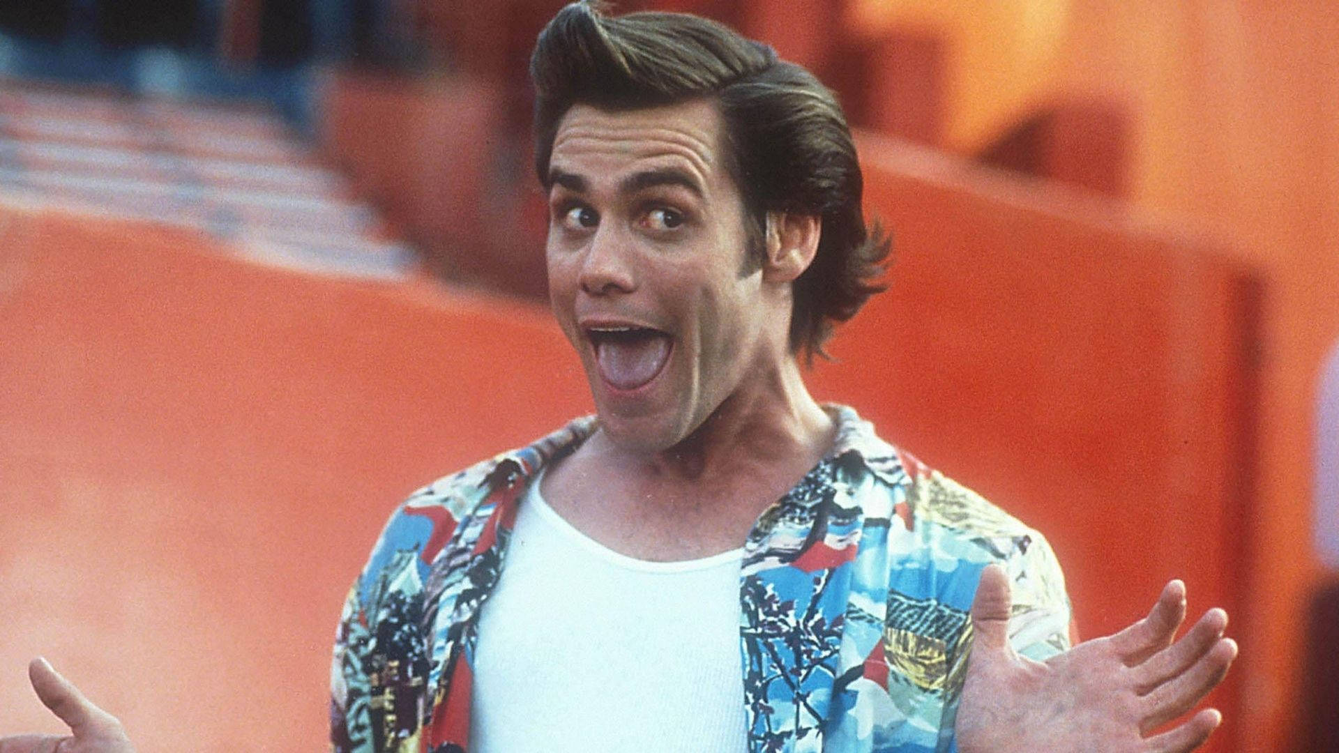 Comedy Legend Jim Carrey's Hilarious Expression Background