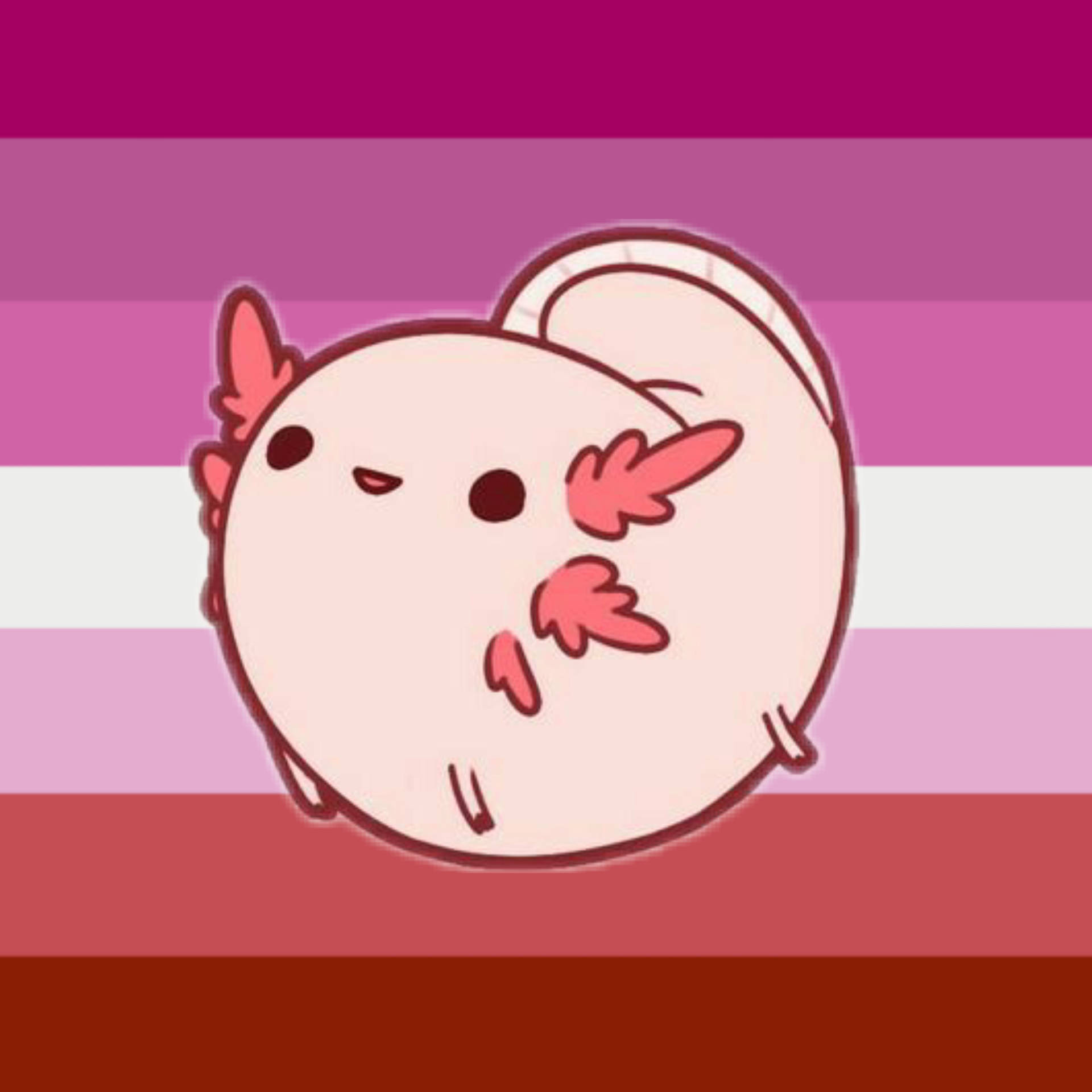 Comic Axolotl In Colorful Stripes Background