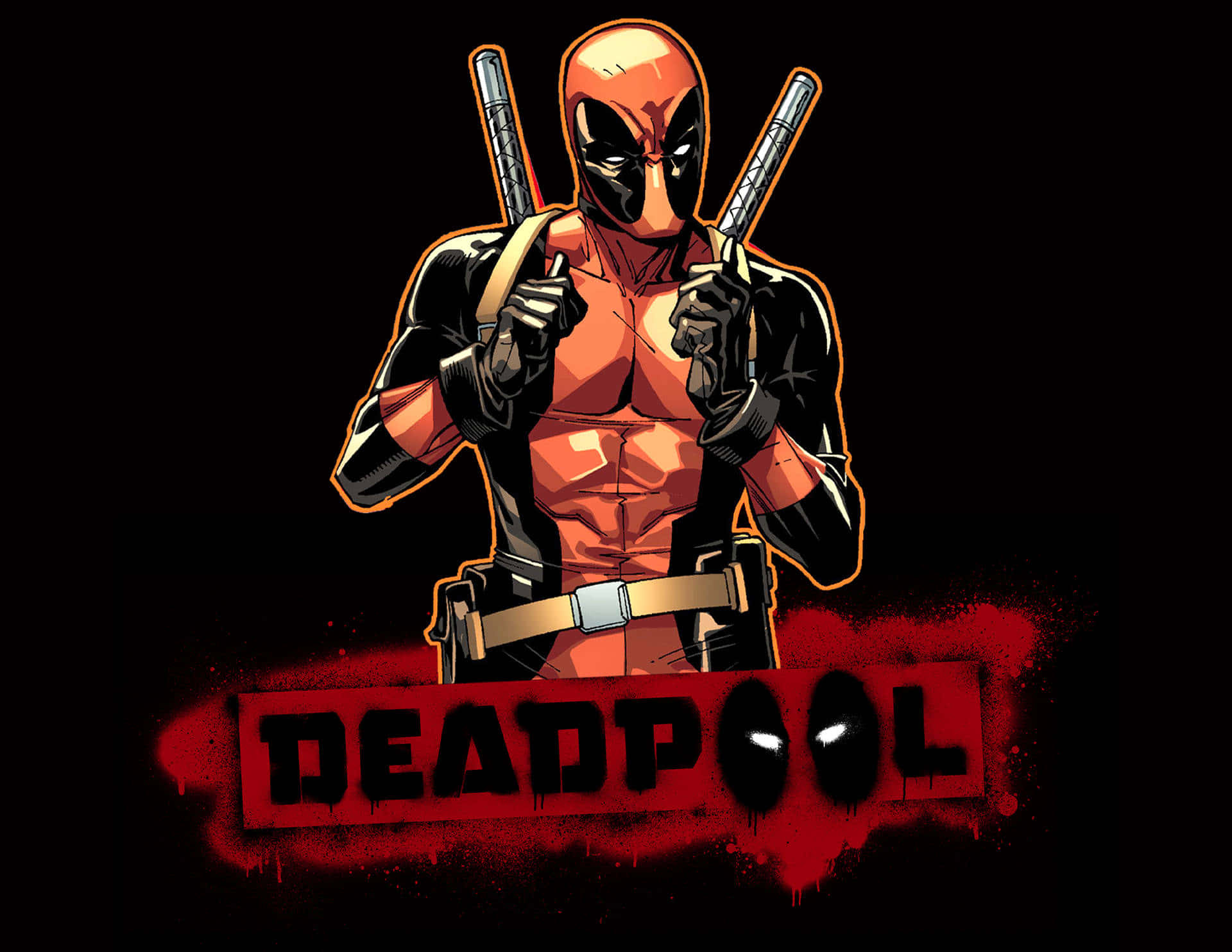 Comic Book Deadpool Logo Background