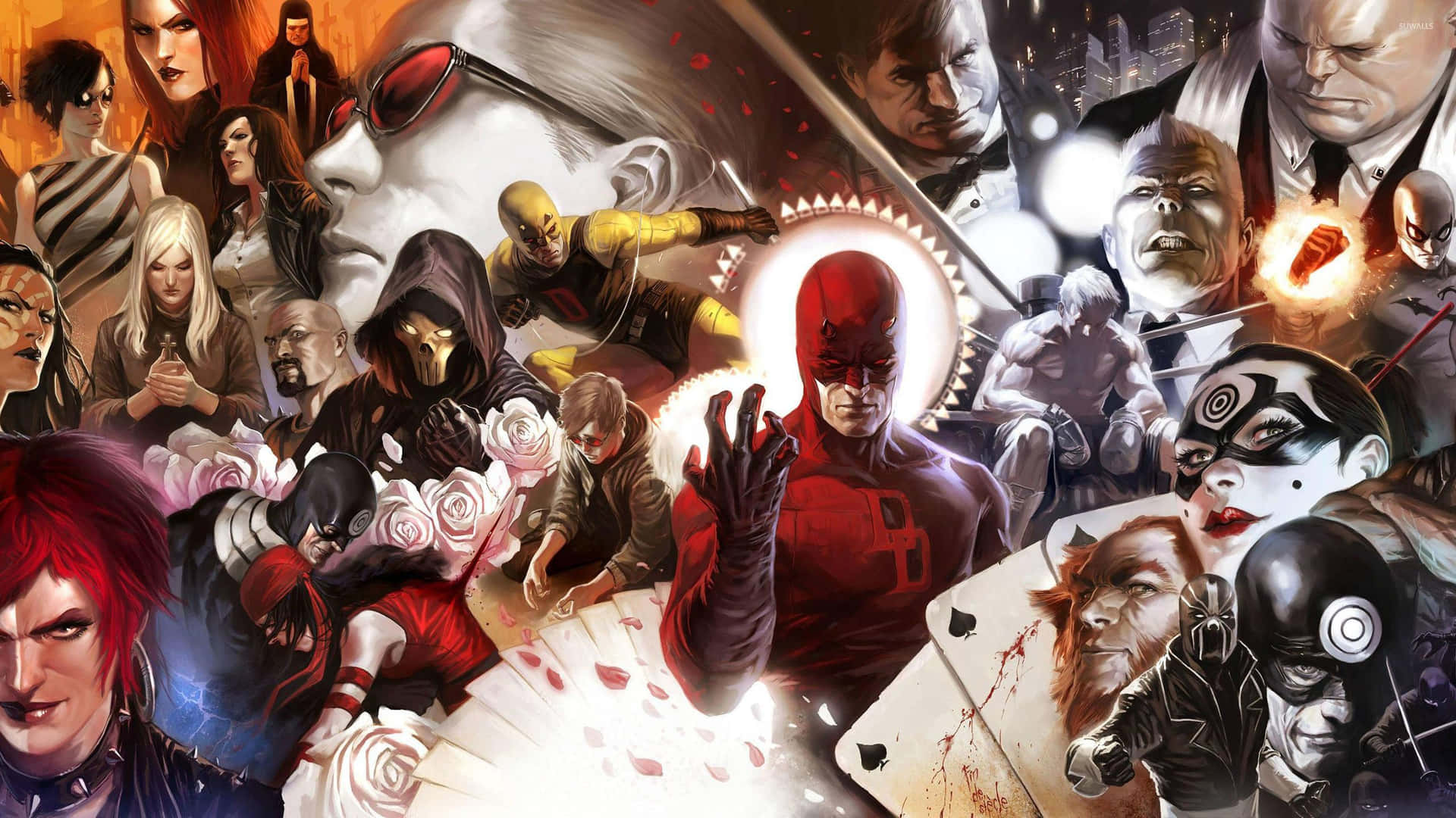 Comic Book Superheroes From Marvel Comics Background