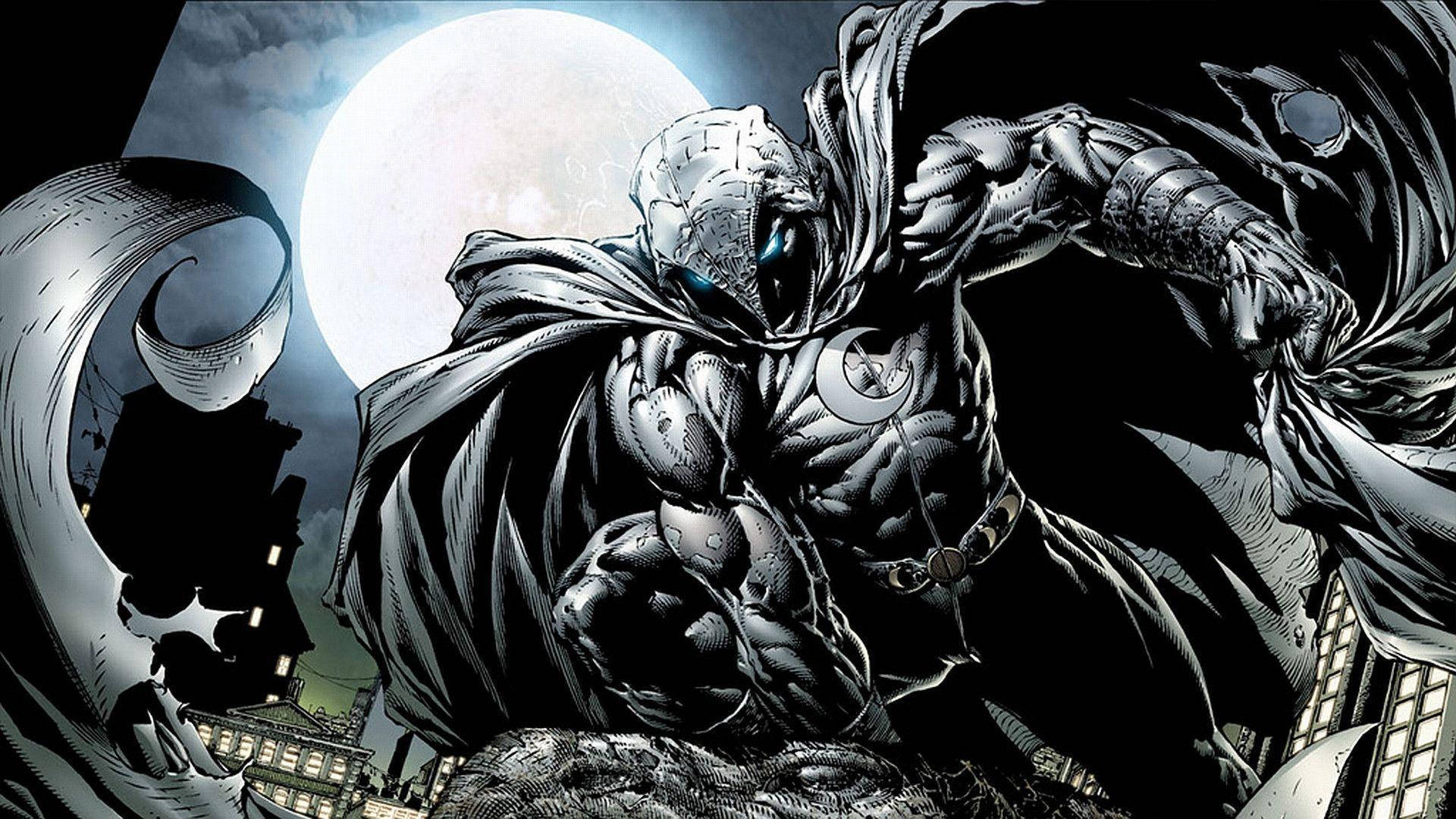 Comic Illustrated Moon Knight Background
