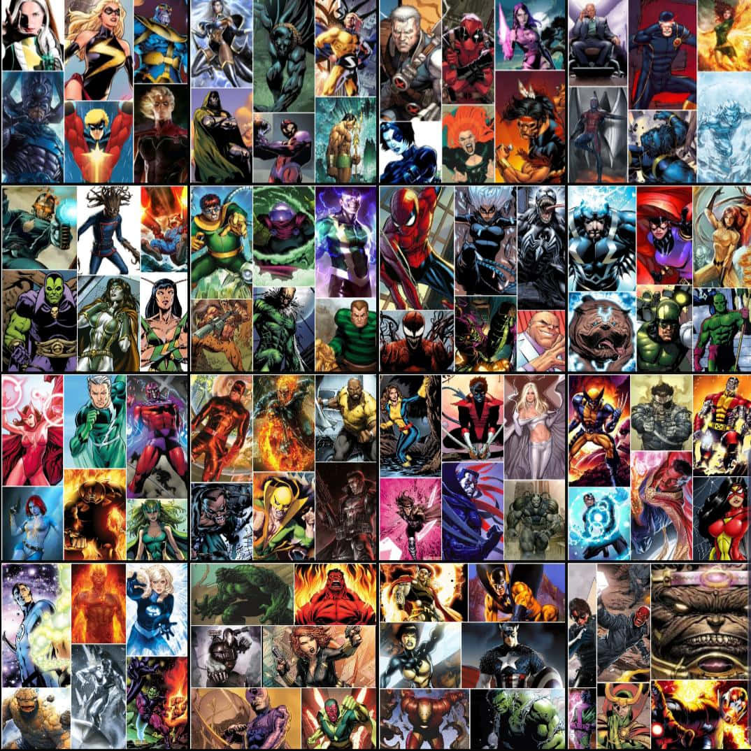 Comic Mutant And Superhero Collage Background