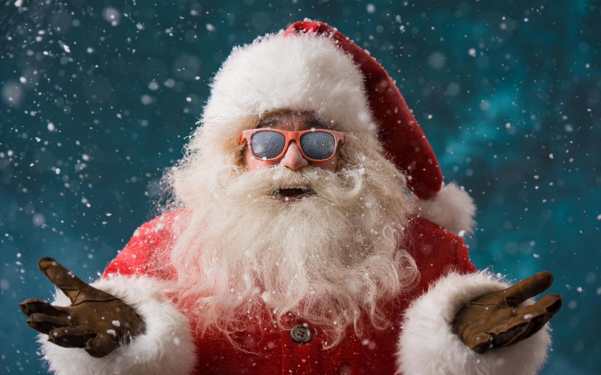Comic Santa With Sunglasses Background