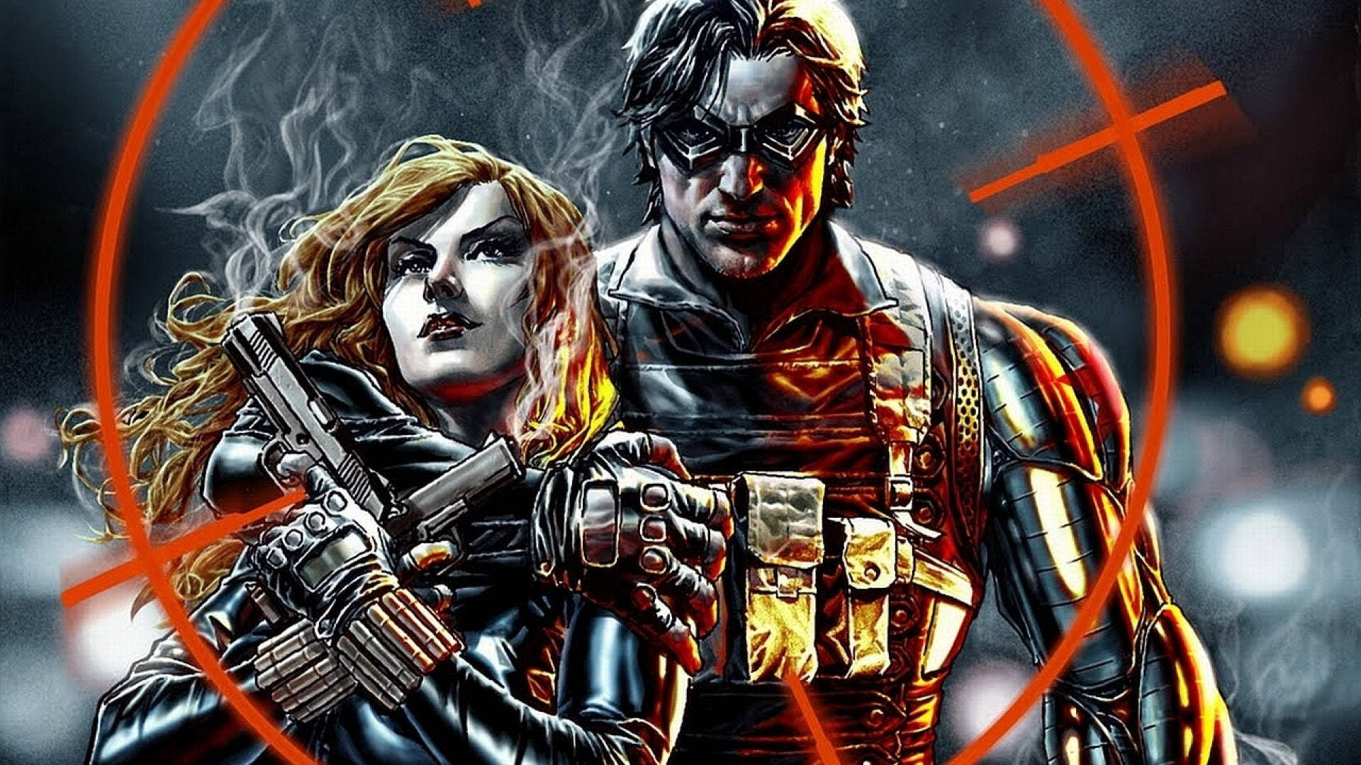 Comic Winter Soldier And Black Widow Background
