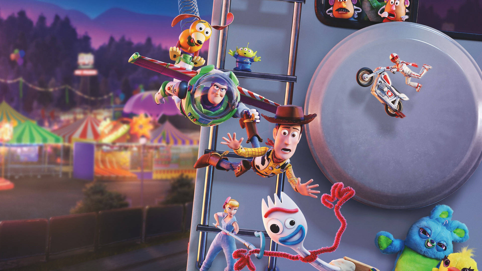 Comical Toy Story 4 Poster Background