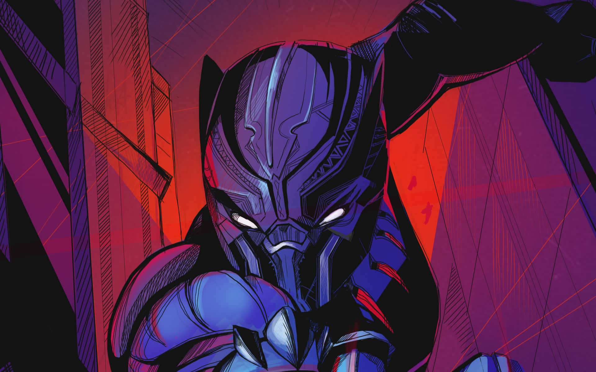 Comics Panel Black Panther Hero Background